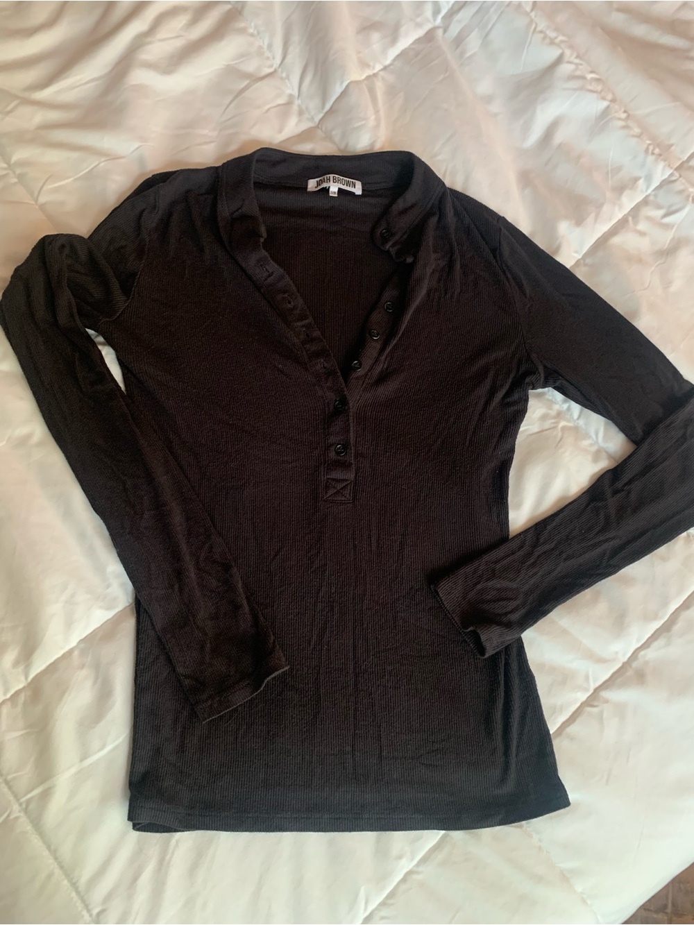 Joah Brown Charcoal Long-Sleeve Henley Top